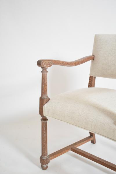 Pair of cerused oak armchairs 1940s 