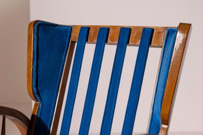 Pair of cherrywood lounge chairs Italy 1950s