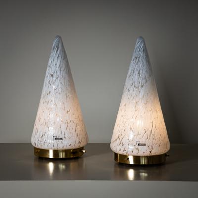 Pair of conical Table Lamps by Esperia Italy 1970s