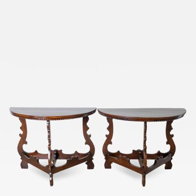 Pair of console in walnut period 18th