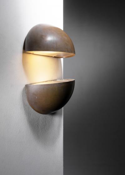 Pair of copper outdoor wall lamps