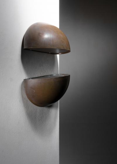 Pair of copper outdoor wall lamps
