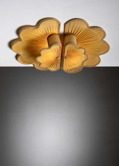 Pair of fabric ceiling lamps