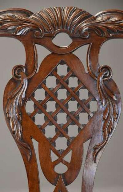 Pair of fine quality Chippendale style mahogany open armchairs