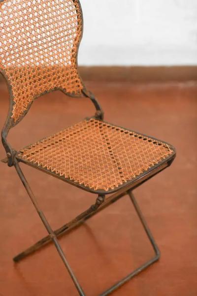 Pair of folding iron chairs early 20th Century