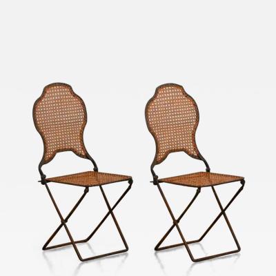 Pair of folding iron chairs early 20th Century