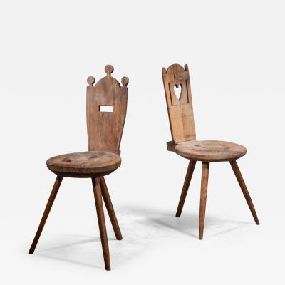 Pair of folk art chairs