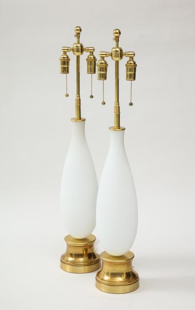 Pair of frosted Murano Glass lamps