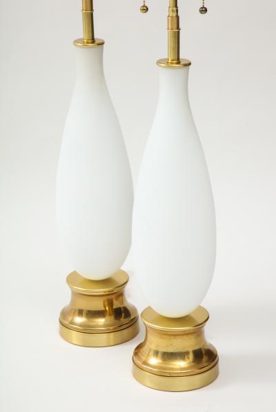 Pair of frosted Murano Glass lamps