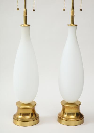Pair of frosted Murano Glass lamps