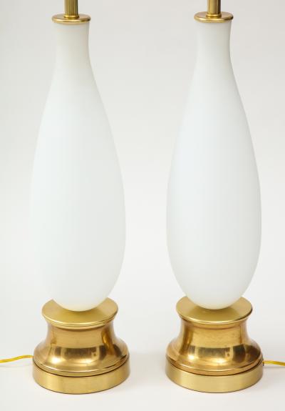 Pair of frosted Murano Glass lamps