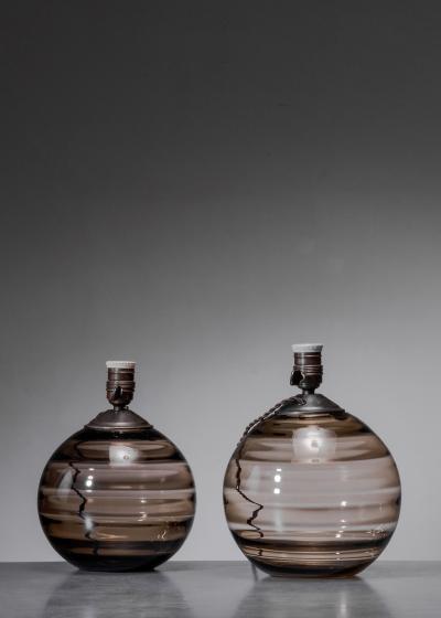 Pair of glass table lamps