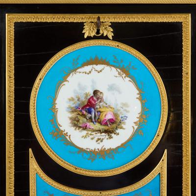 Pair of impressive marble porcelain and ormolu mounted Victorian secretaires