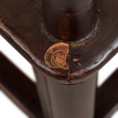 Pair of lacquered and painted Chinese yoke back armchairs