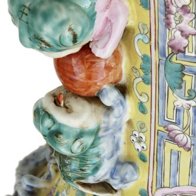 Pair of large Canton style Chinese porcelain vases