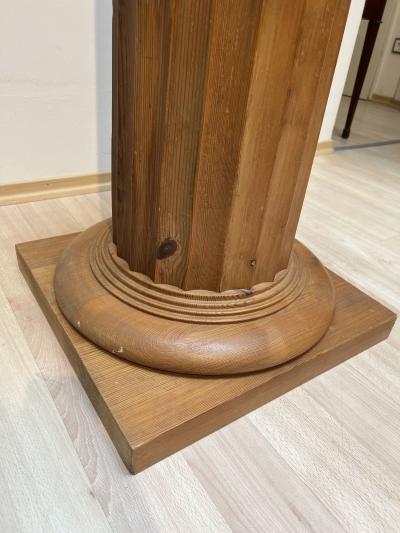 Pair of large Neoclassical Columns Pine Wood France circa 1910