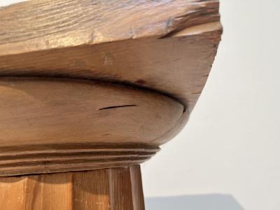 Pair of large Neoclassical Columns Pine Wood France circa 1910