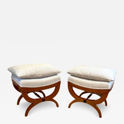 Pair of large Tabourets Beech wood France circa 1860