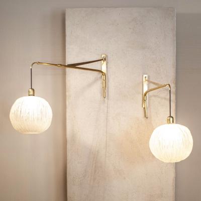 Pair of large brass and glass wall sconces 1960s