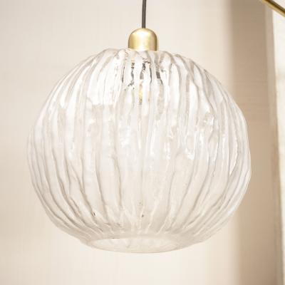 Pair of large brass and glass wall sconces 1960s