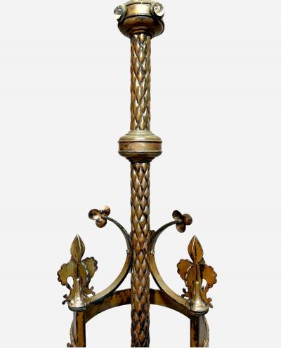 Pair of large brass church candelabra France circa 1880