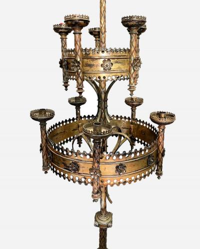 Pair of large brass church candelabra France circa 1880