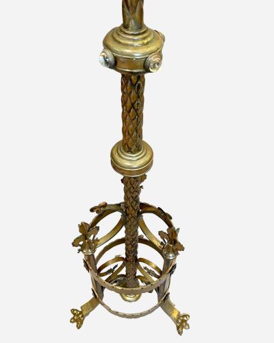 Pair of large brass church candelabra France circa 1880