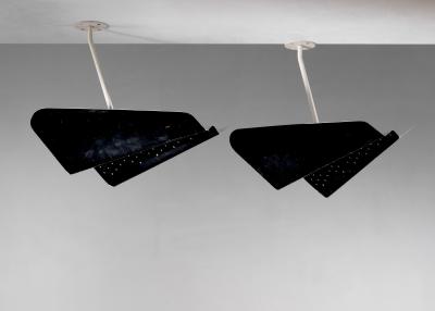 Pair of large ceiling lamps