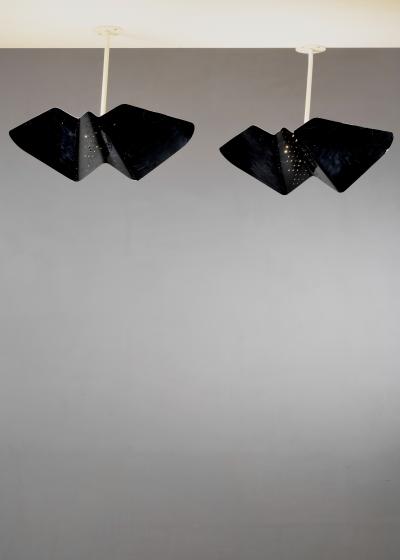 Pair of large ceiling lamps