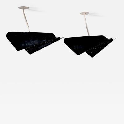 Pair of large ceiling lamps