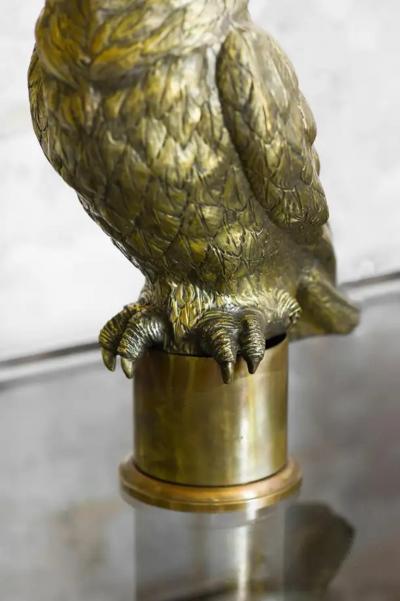 Pair of large embossed brass parrots handcrafted Molto Editions