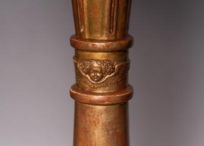 Pair of large gilded wood candle holders Italy middle of the 19th century