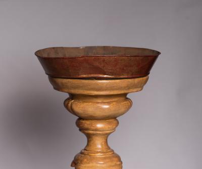 Pair of large gilded wood candle holders Italy middle of the 19th century