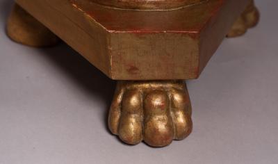 Pair of large gilded wood candle holders Italy middle of the 19th century