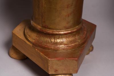 Pair of large gilded wood candle holders Italy middle of the 19th century