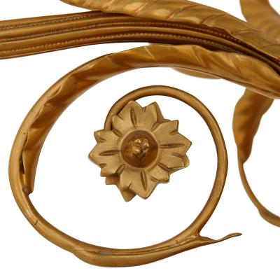 Pair of large gilt bronze and marble candelabra