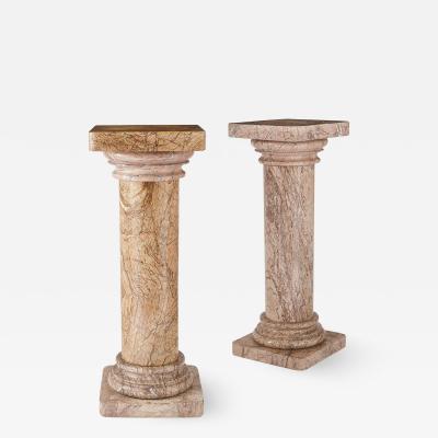 Pair of late 19th century French marble column pedestals