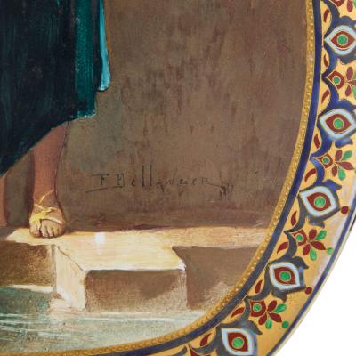 Pair of late 19th century French painted porcelain lamps