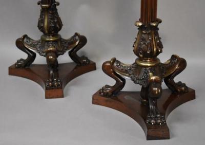 Pair of late 19thc Regency style bronze torcheres