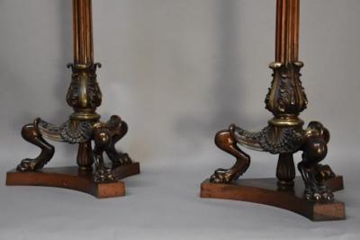 Pair of late 19thc Regency style bronze torcheres