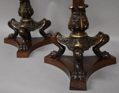 Pair of late 19thc Regency style bronze torcheres
