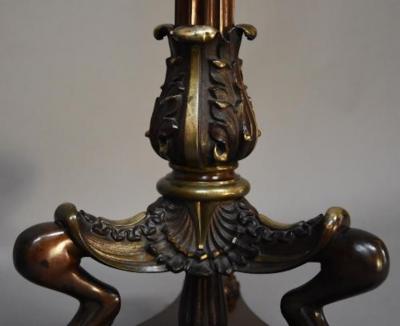 Pair of late 19thc Regency style bronze torcheres