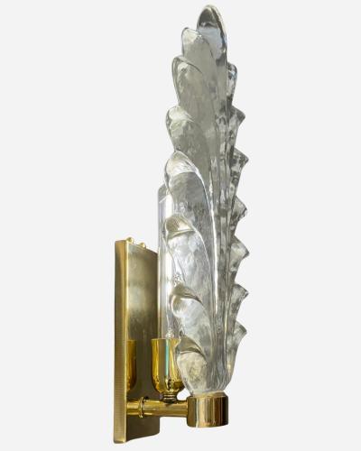Pair of leaves sconces Murano Italy circa 1980