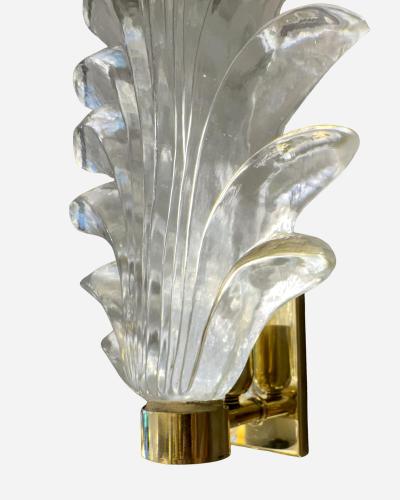 Pair of leaves sconces Murano Italy circa 1980