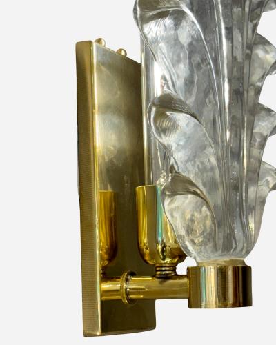 Pair of leaves sconces Murano Italy circa 1980