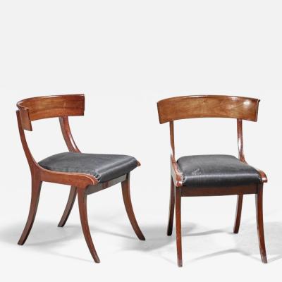 Pair of mahogany Klismos chairs