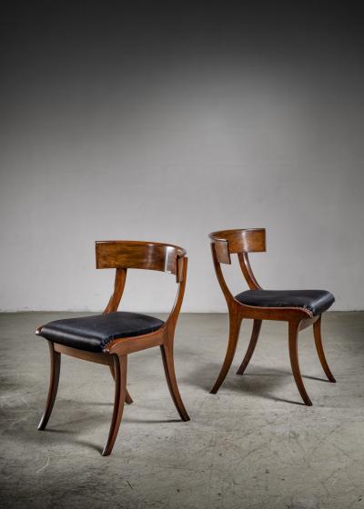 Pair of mahogany Klismos chairs