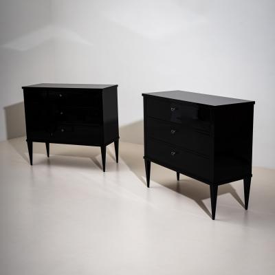 Pair of modern ebonized Commodes 21st Century
