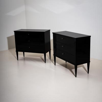 Pair of modern ebonized Commodes 21st Century