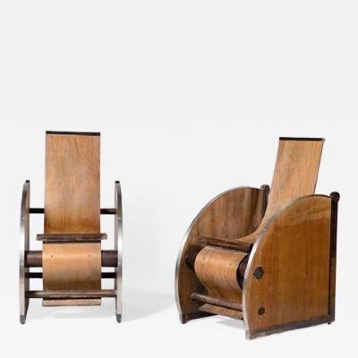 Pair of modernist armchairs